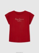 White Monochromatic Print T-Shirt Pepe Jeans L20F2F1453 Girl - Image 5
