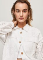 White Openwork Cotton Jacket Pepe Jeans L20F2F142 Women - Image 4