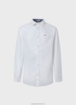 White Parker Long Sleeved Shirt Pepe Jeans L20F2F1073 Men - Image 5