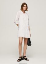White Patris Dress With Openwork Details Pepe Jeans L20F2F148 Women - Image 2