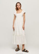 White Peri Cotton Dress Pepe Jeans L20F2F217 Women - Image 2