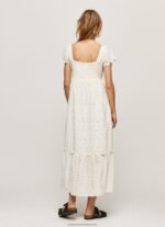 White Peri Cotton Dress Pepe Jeans L20F2F217 Women - Image 4