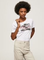 White Photo Print T-Shirt Pepe Jeans L20F2F432 Women
