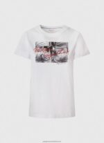 White Photo Print T-Shirt Pepe Jeans L20F2F432 Women - Image 5