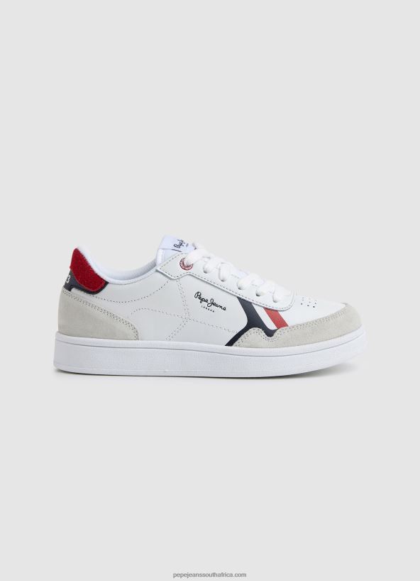 white_player_britt_leather_sneakers_pepe_jeans_l20f2f1525_boy.jpg White Player Britt Leather Sneakers Pepe Jeans L20F2F1525 Boy - Image 1
