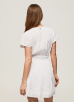 White Poete Embroidered Cotton Dress Pepe Jeans L20F2F165 Women - Image 4