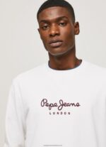 White Printed Logo Cotton Jumper Pepe Jeans L20F2F880 Men - Image 3