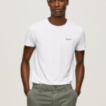 White Printed Logo Cotton T-Shirt Pepe Jeans L20F2F1011 Men