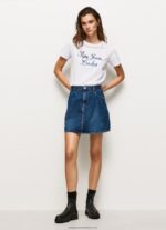 White Printed Logo Cotton T-Shirt Pepe Jeans L20F2F411 Women - Image 2
