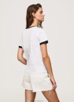 White Printed Logo Cotton T-Shirt Pepe Jeans L20F2F424 Women - Image 4