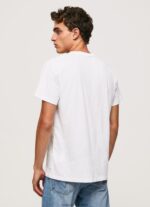 White Printed Logo Cotton T-Shirt Pepe Jeans L20F2F921 Men - Image 5