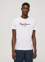 White Printed Logo Cotton T-Shirt Pepe Jeans L20F2F998 Men