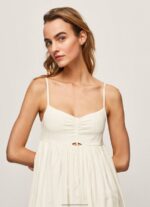 White Prue Cotton Dobby Dress Pepe Jeans L20F2F221 Women