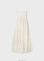 White Prue Cotton Dobby Dress Pepe Jeans L20F2F221 Women - Image 5