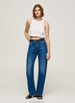 White Ribbed Armhole Sleeved T-Shirt Pepe Jeans L20F2F423 Women - Image 2