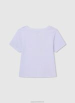 White Ribbed Shirt With Embroidered Logo Pepe Jeans L20F2F1459 Girl - Image 2