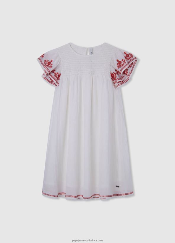 white_romantic_cut_dress_pepe_jeans_l20f2f1375_girl.jpg White Romantic Cut Dress Pepe Jeans L20F2F1375 Girl - Image 1