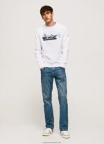 White Rounded Collar Cotton Jumper Pepe Jeans L20F2F877 Men - Image 2