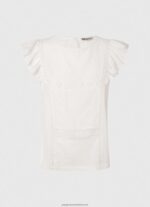 White Shirt With Openwork Details Pepe Jeans L20F2F437 Women - Image 5