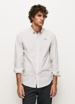 White Slim Fit Poplin Cotton Shirt Pepe Jeans L20F2F1022 Men - Image 3