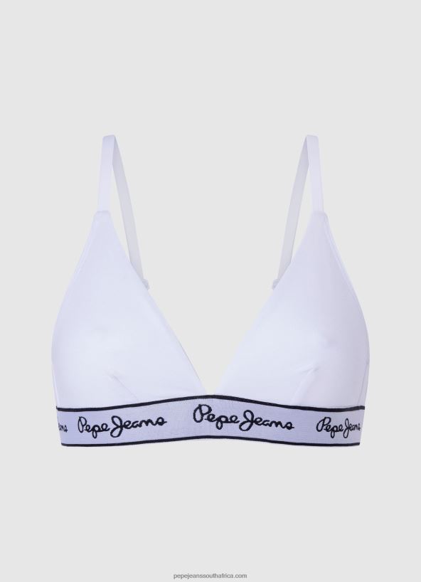 white_stretchy_cotton_bra_pepe_jeans_l20f2f540_women.jpg White Stretchy Cotton Bra Pepe Jeans L20F2F540 Women - Image 1