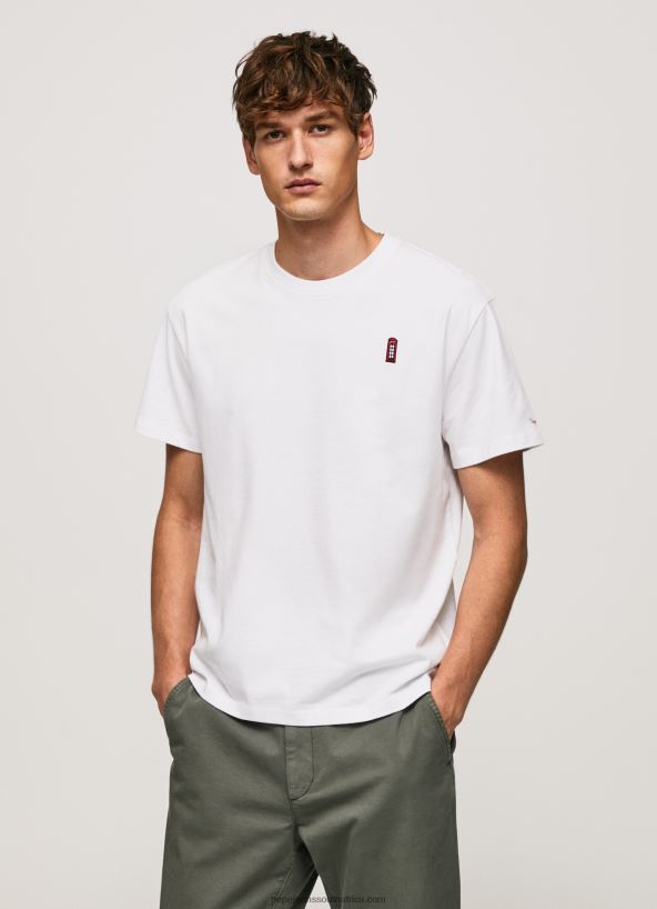 white_telephone_booth_t_shirt_pepe_jeans_l20f2f984_men.jpg White Telephone Booth T-Shirt Pepe Jeans L20F2F984 Men - Image 1
