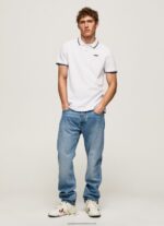 White Trimmed Cotton Pique Polo Shirt Pepe Jeans L20F2F1090 Men - Image 2