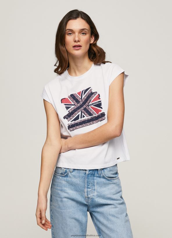 white_union_jack_printed_t_shirt_pepe_jeans_l20f2f415_women.jpg White Union Jack Printed T-Shirt Pepe Jeans L20F2F415 Women - Image 1