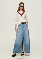 White V-Neck Crepe Jersey Pepe Jeans L20F2F228 Women - Image 2