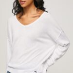 White V Neckline Relaxed Fit Jersey Pepe Jeans L20F2F240 Women
