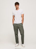White Waffle Knit Cotton T-Shirt Pepe Jeans L20F2F960 Men - Image 2