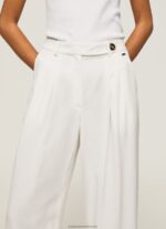 White Wide Pleated Trousers Pepe Jeans L20F2F288 Women - Image 3